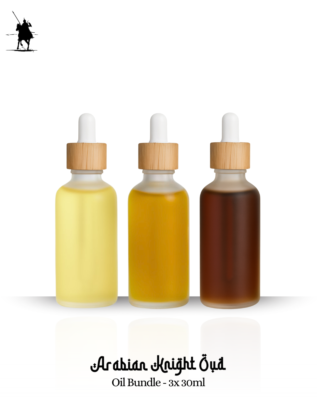 Bundle of 3 x 30ml premium Arabian perfume oils. Alcohol-free, natural, long-lasting fragrances. Perfect for gifting or personal use.