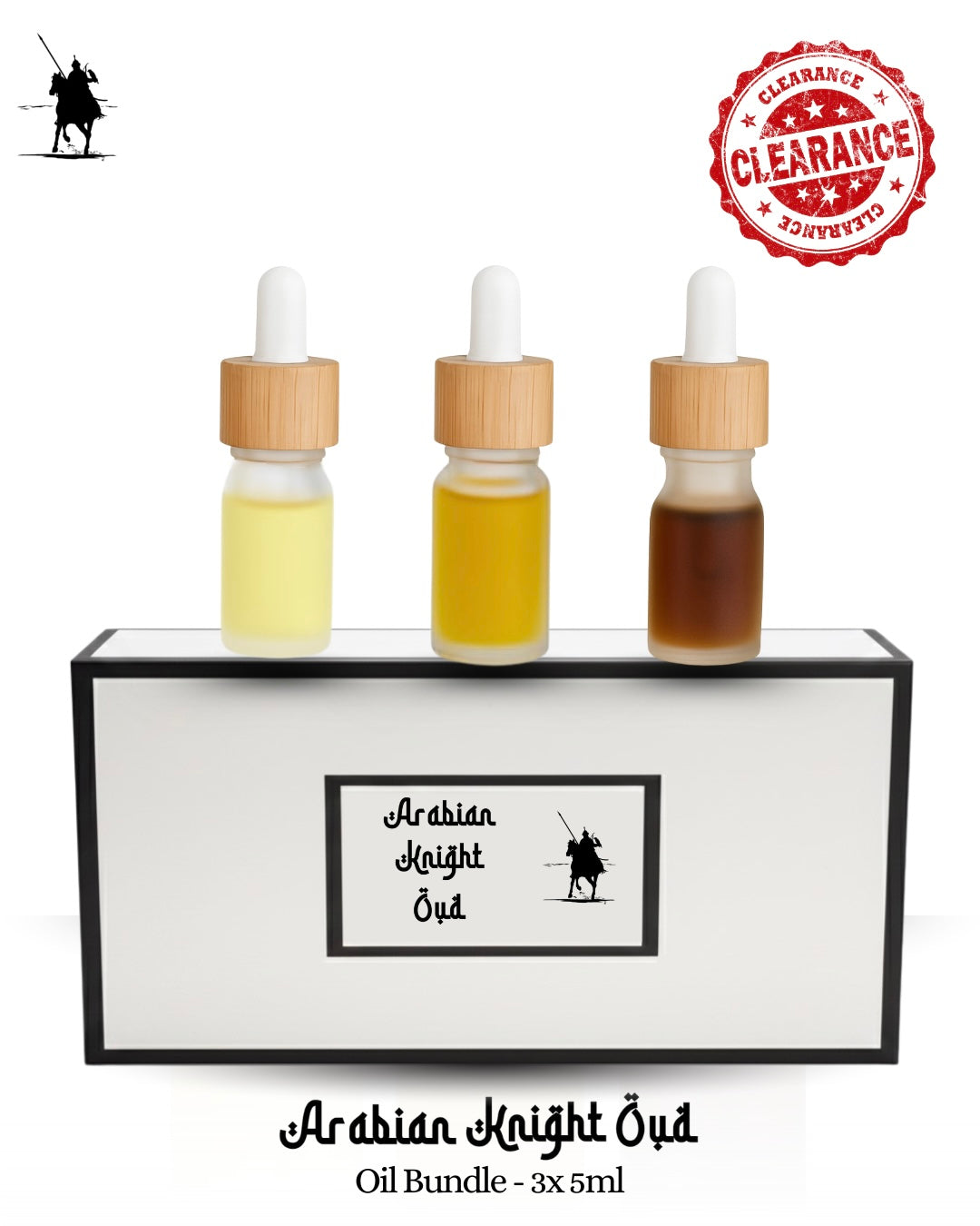 Clearance bundle of 3 x 5ml premium Arabian perfume oils for £20 – save £4. Alcohol-free, natural, long-lasting fragrances. Perfect for gifting or personal use.
