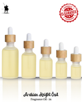 Fragrance Oil 36 – Inspired by Aseel Al Arab. Alcohol-free Arabian perfume oil with oud, rose, saffron, vanilla, sandalwood, mint, and caramel notes. 5ml • 10ml • 15ml • 20ml • 30ml