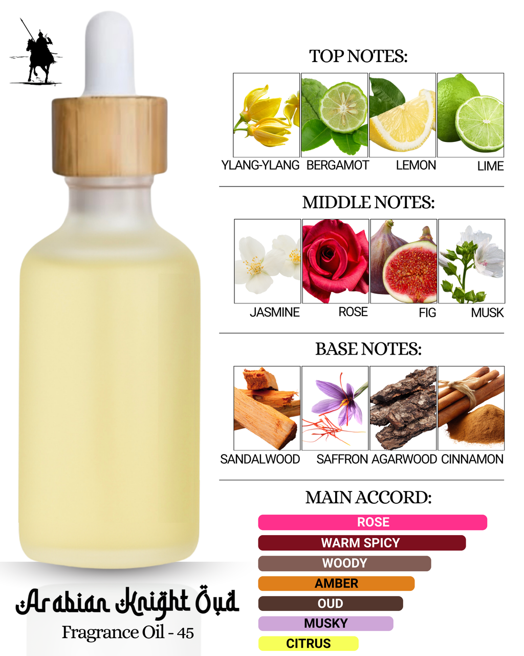 Fragrance Oil 45 – Inspired by Roja Amber Oud. Alcohol-free Arabian perfume oil with citrus, rose, saffron, oud, amber, and warm woody notes. 5ml • 10ml • 15ml • 20ml • 30ml