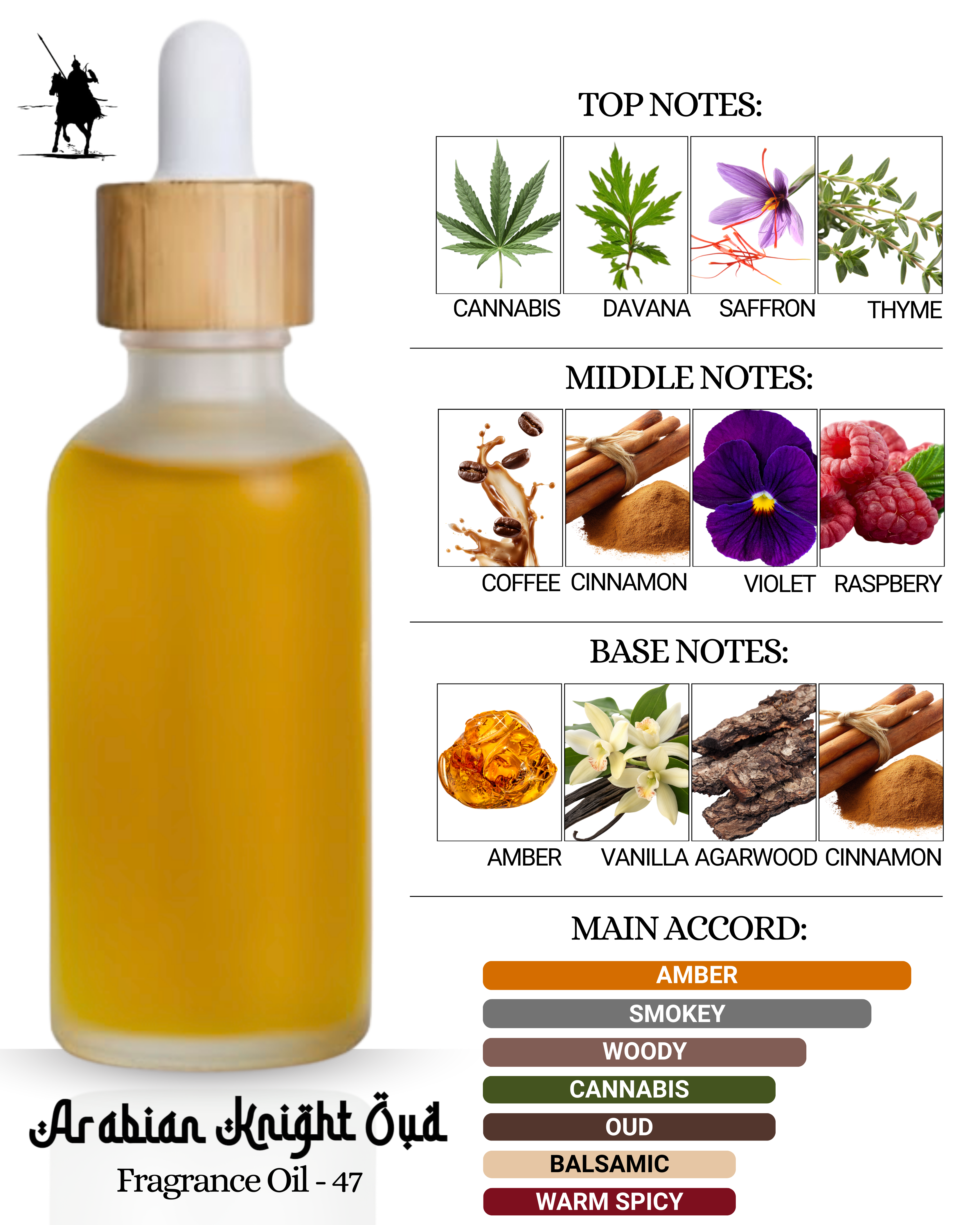 Fragrance Oil 47 – Inspired by Nasamatto Black Afgano. Alcohol-free Arabian perfume oil with amber, oud, smoky, woody, cannabis, balsamic, and warm spicy notes. 5ml • 10ml • 15ml • 20ml • 30ml