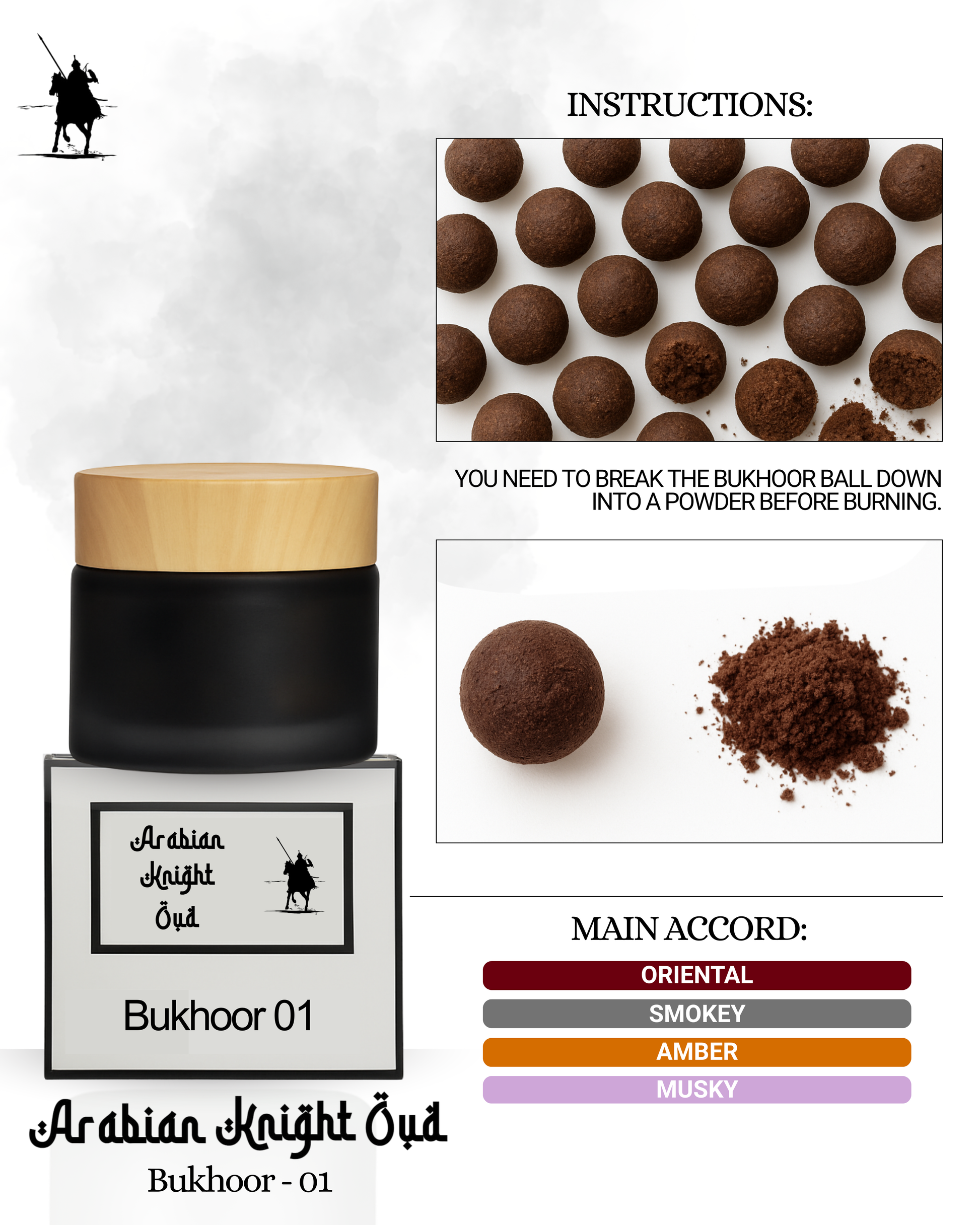 Authentic handmade Sudanese/Chadian Bukhoor with a rich oriental, smoky, amber and musky aroma. Long-lasting incense perfect for home or professional spaces.