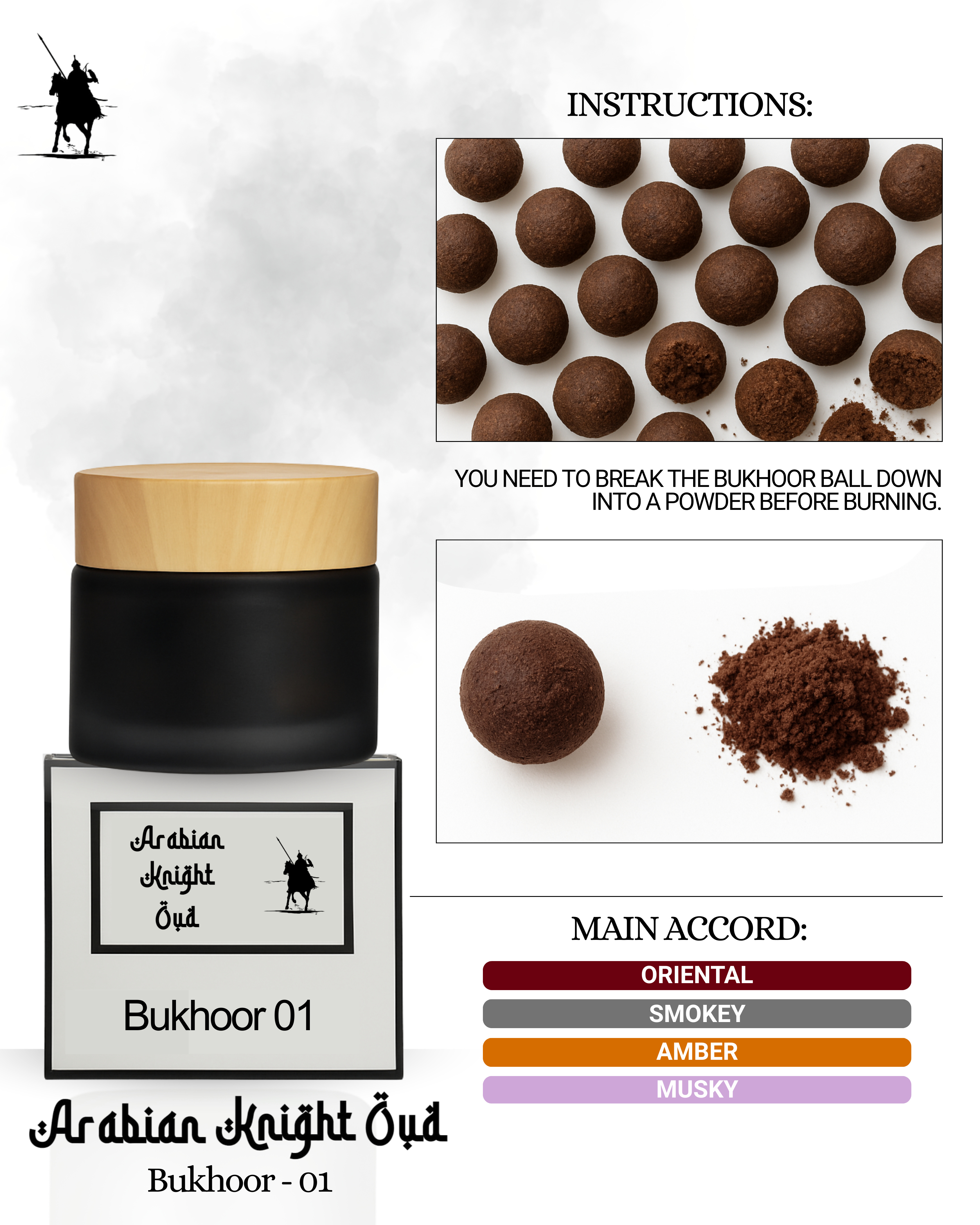 Authentic handmade Sudanese/Chadian Bukhoor with a rich oriental, smoky, amber and musky aroma. Long-lasting incense perfect for home or professional spaces.